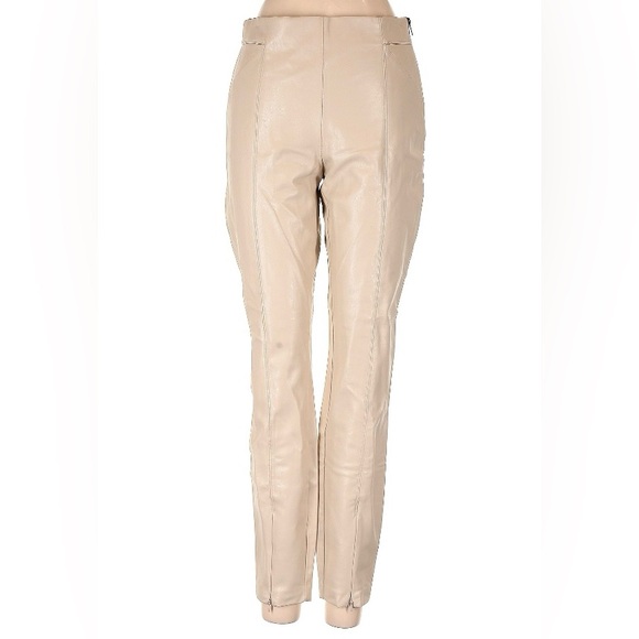 Zara Pants - Zara Tan Faux Leather Low Rise Skinny Leg Pants